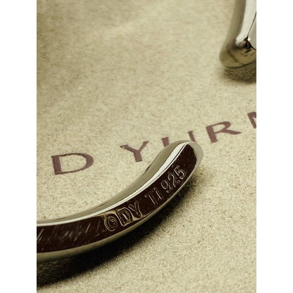 Rare Retired DY David Yurman Titanium 925 ￼ Thoroughbred Cable Cuff bracelet - Picture 5 of 8